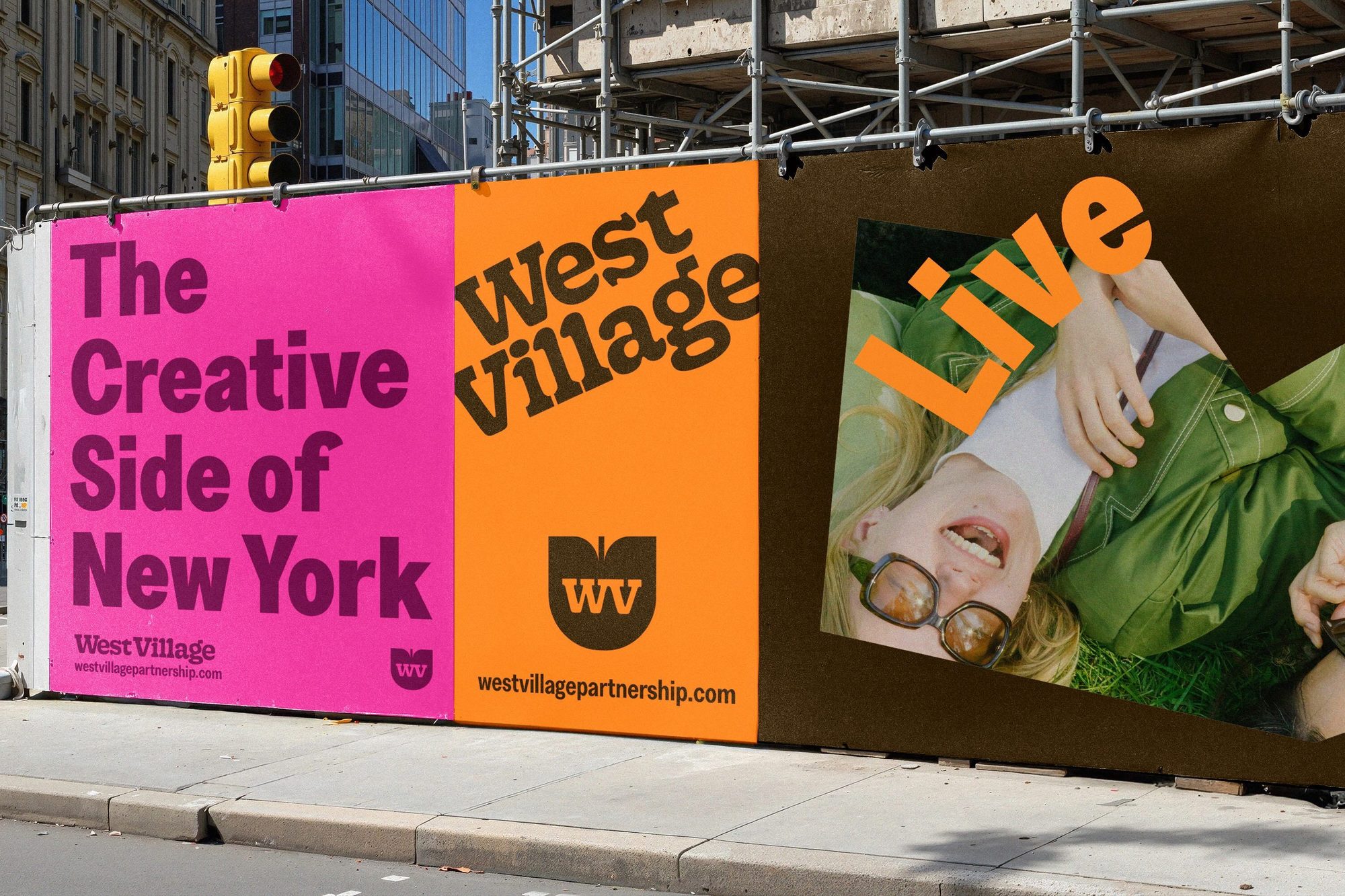 West Village brand identity street billboard The Creative Side of New York