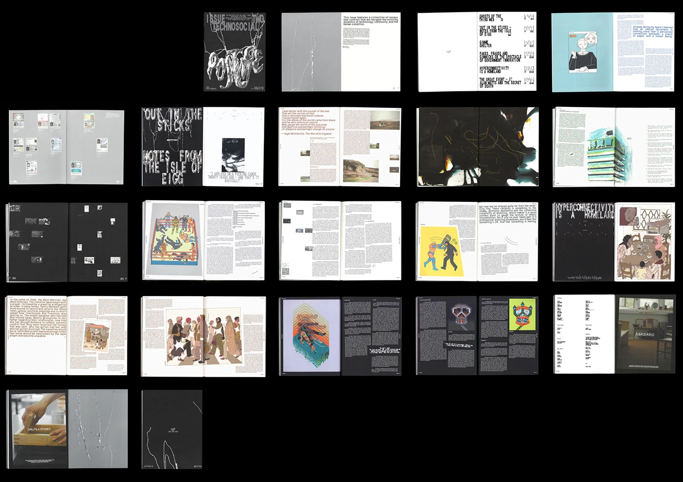 Postlife Magazine Issue Two editorial design pages overview grid