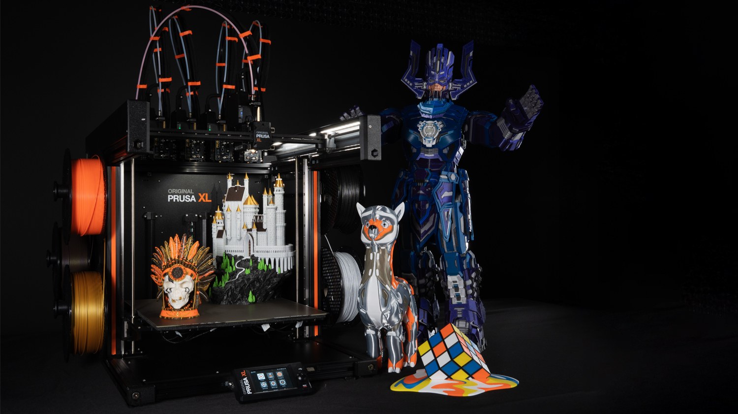 Large scale 3D print demonstrating Prusa XL toolhead build volume