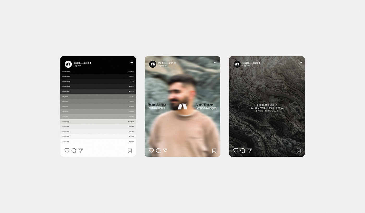 Studio Arch brand identity typographic system and visual language