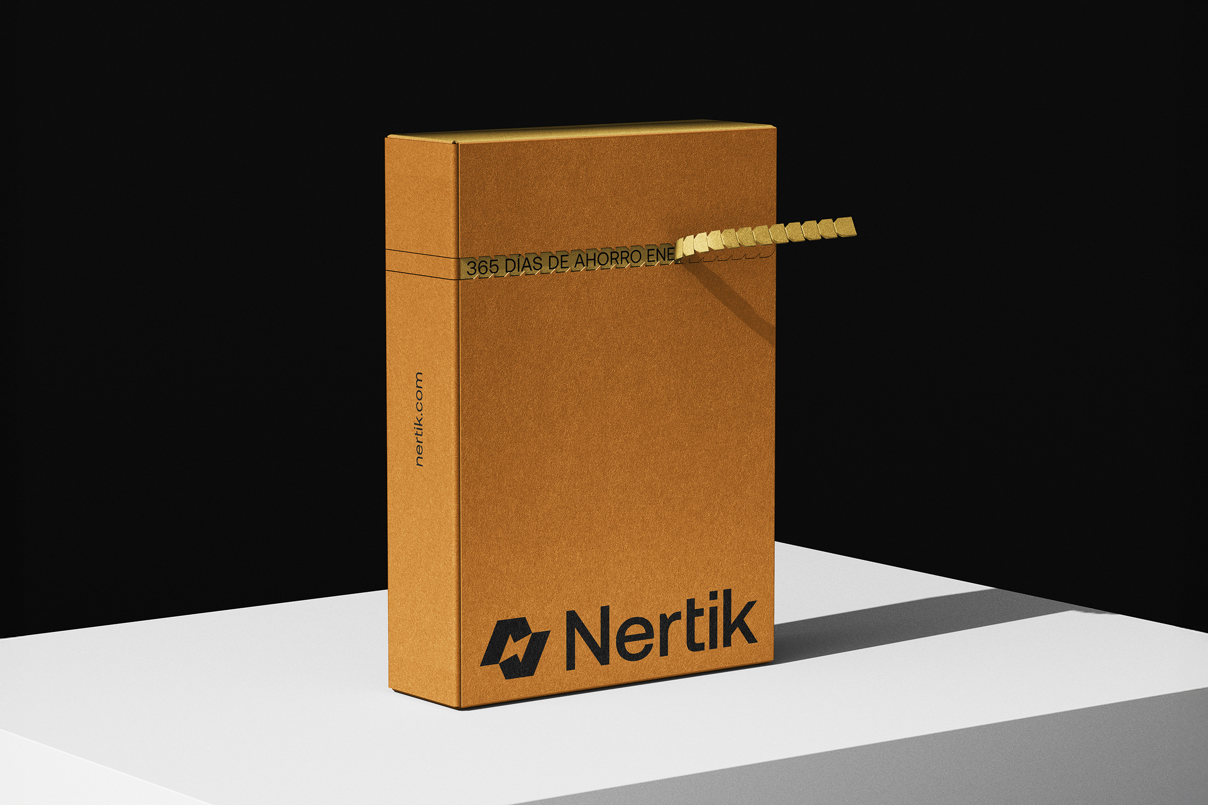 Nertik packaging — energy branding on product boxes