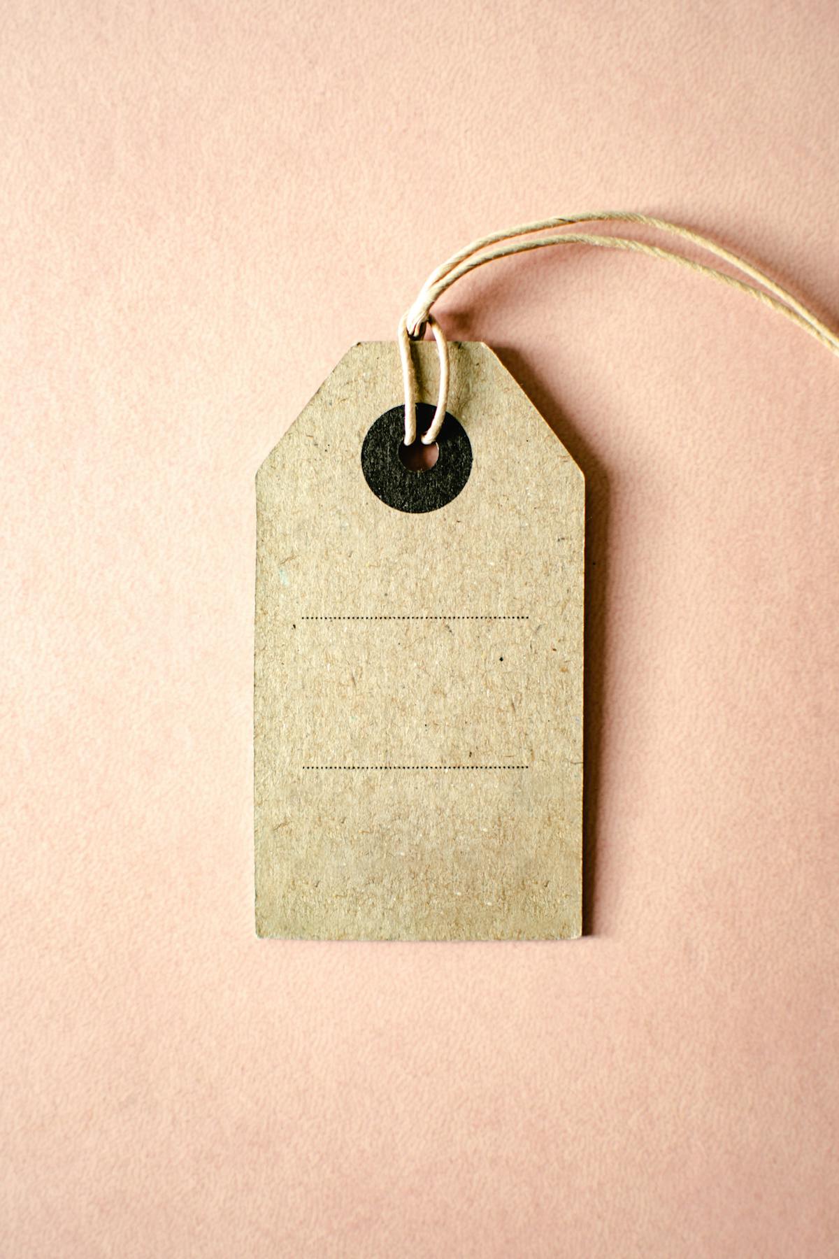 tactile design brown paper tag with twine