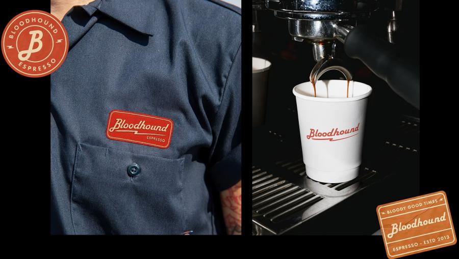 Bloodhound Cafe Branding by Johanna Szpetun Shirt and Coffee Cup