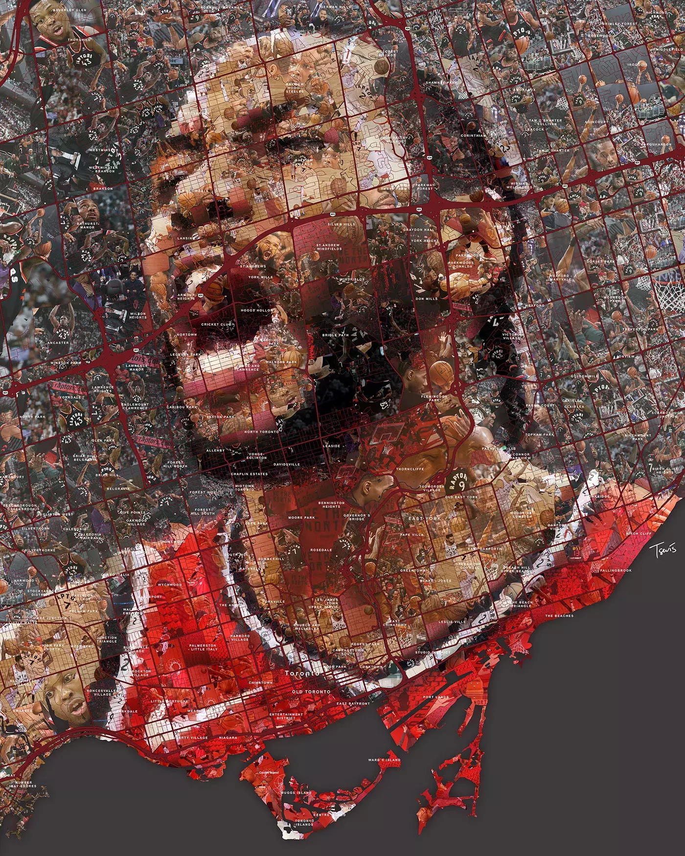 NBA Finals'19: Mosaic Portraits for Bleacher Report - Sport Illustrations