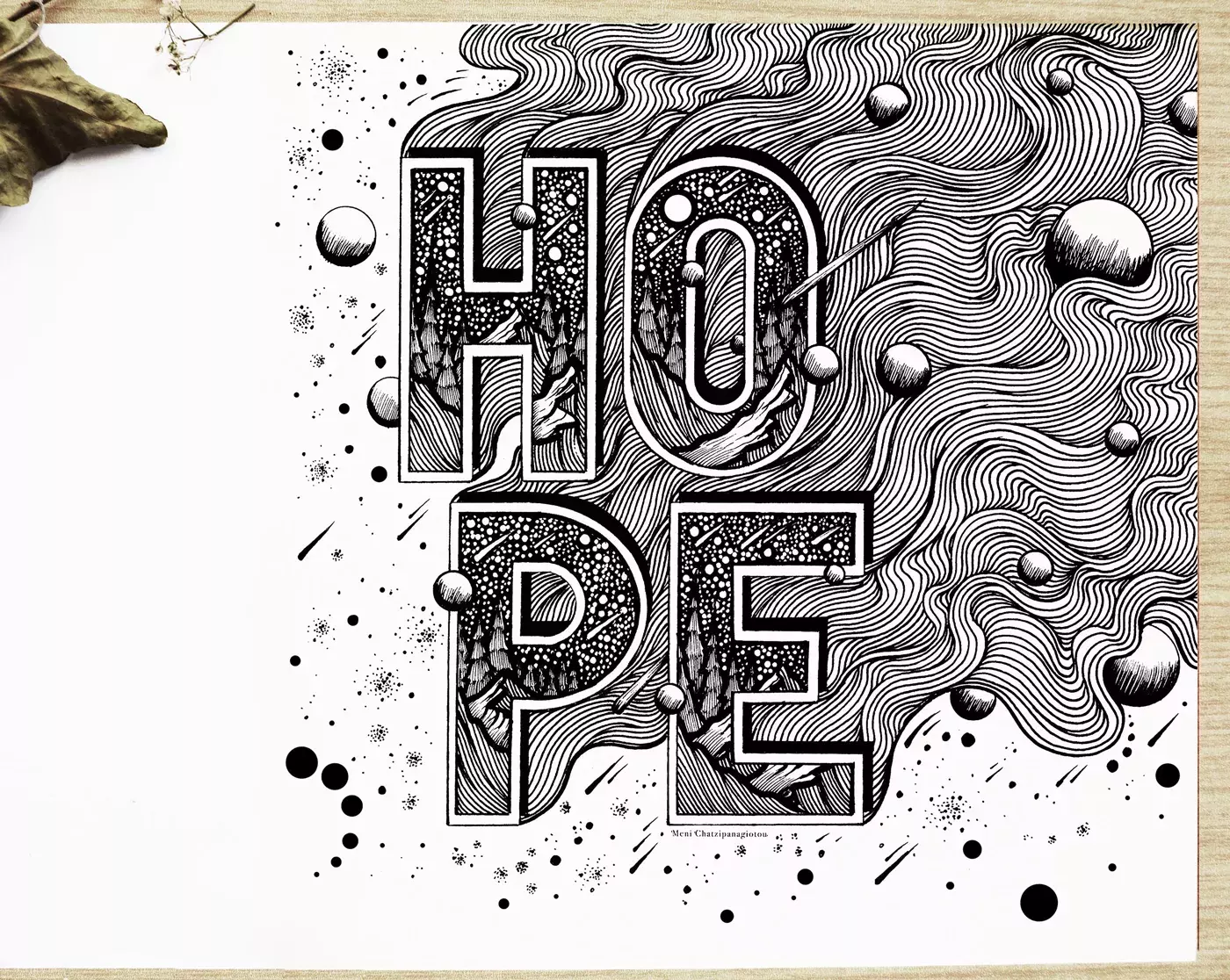 Lettering Illustrations by Meni Chatzipanagiotou