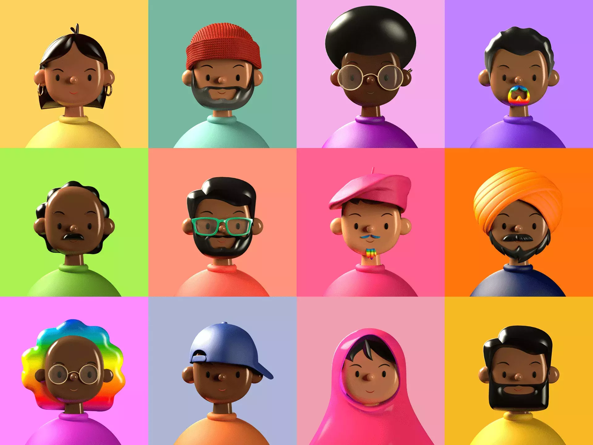 A diverse library of 3D avatars to inspire your creativity