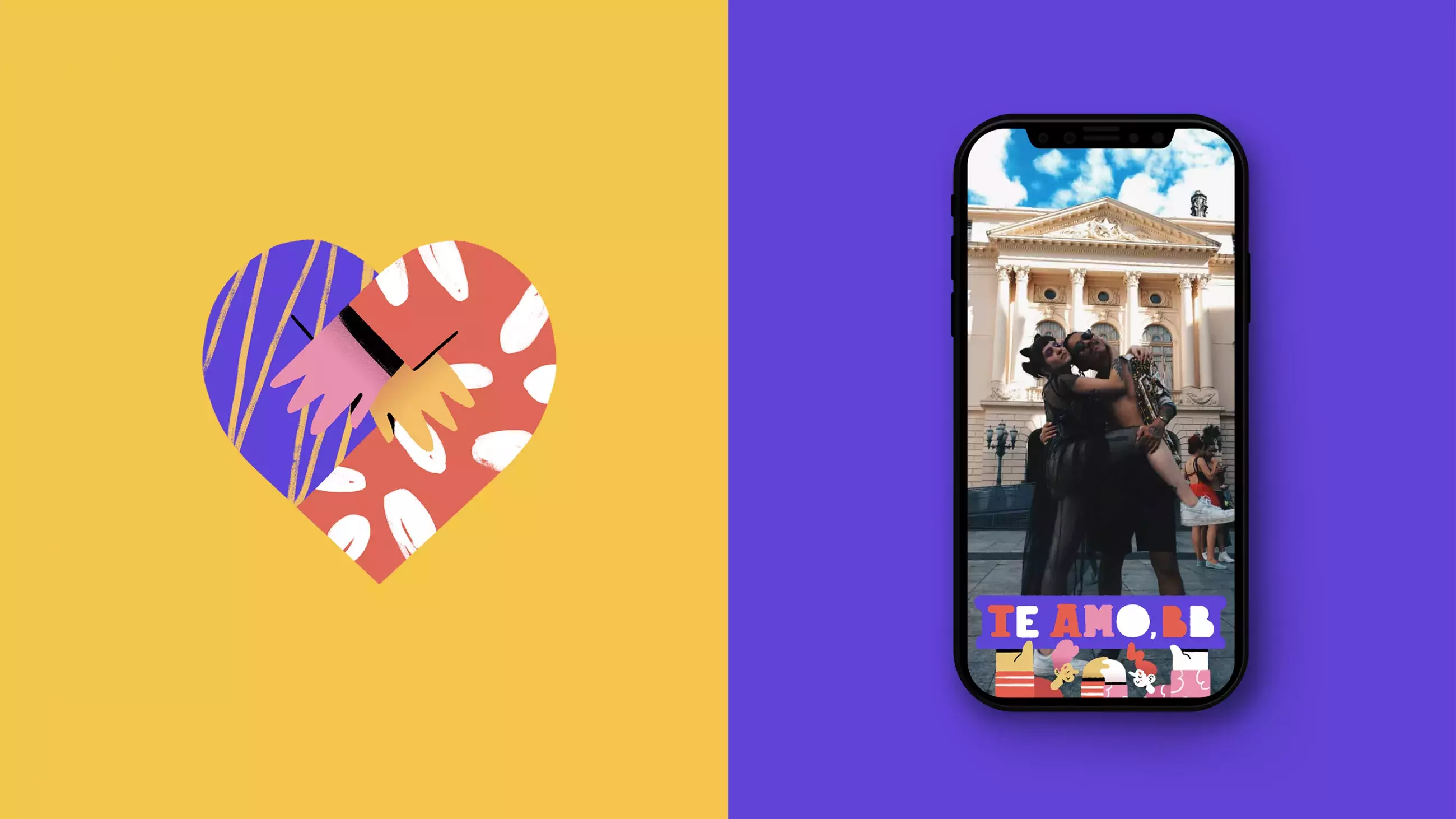 Dia dos Namorados Illustrations - Frames & Stickers for Facebook Stories