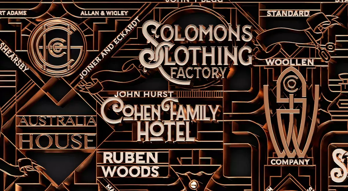 Art Deco 3D Typography for Shell House