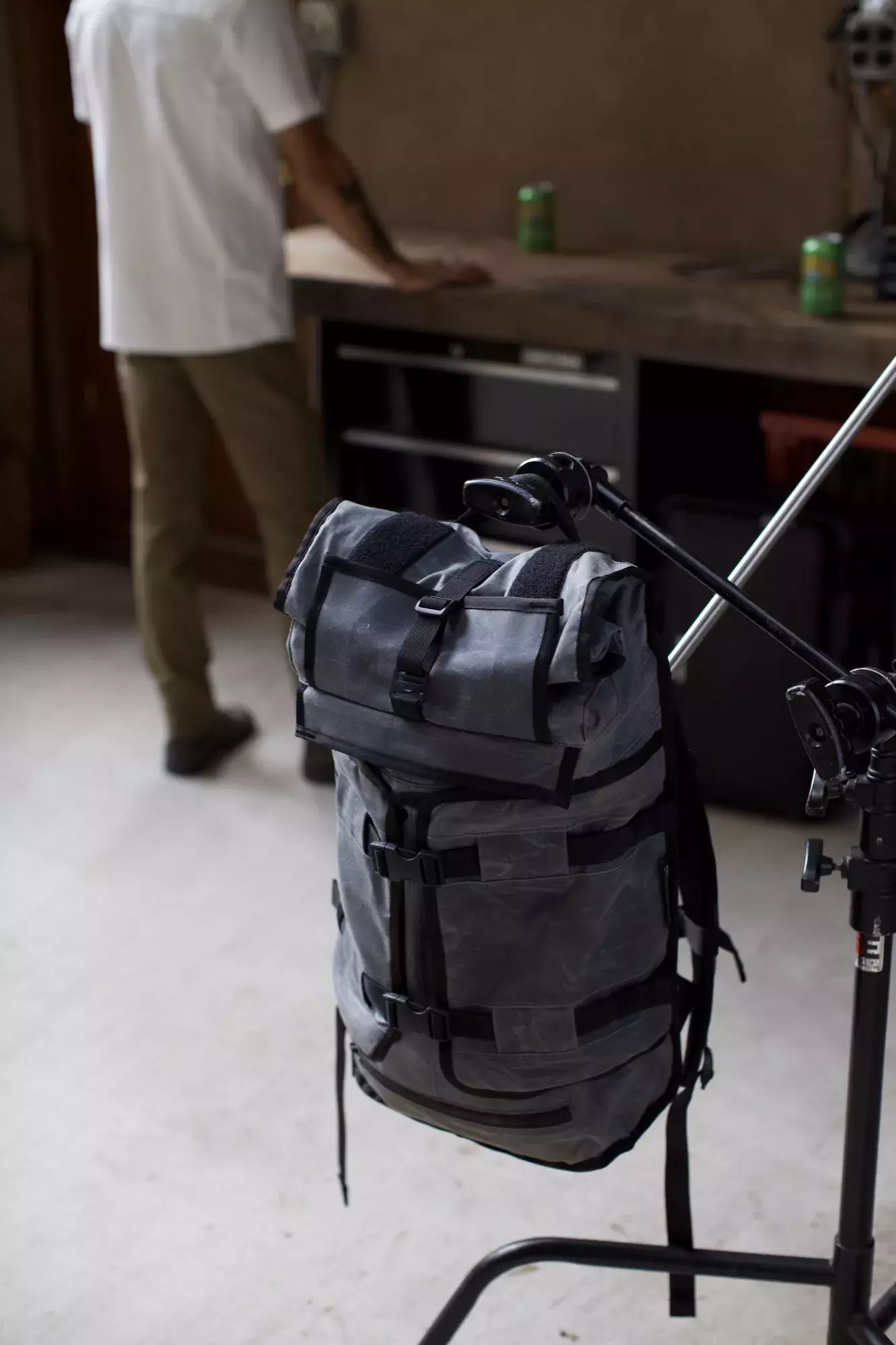 Mission Workshop introducing the Rhake WX, a Waxed Canvas Laptop Backpack