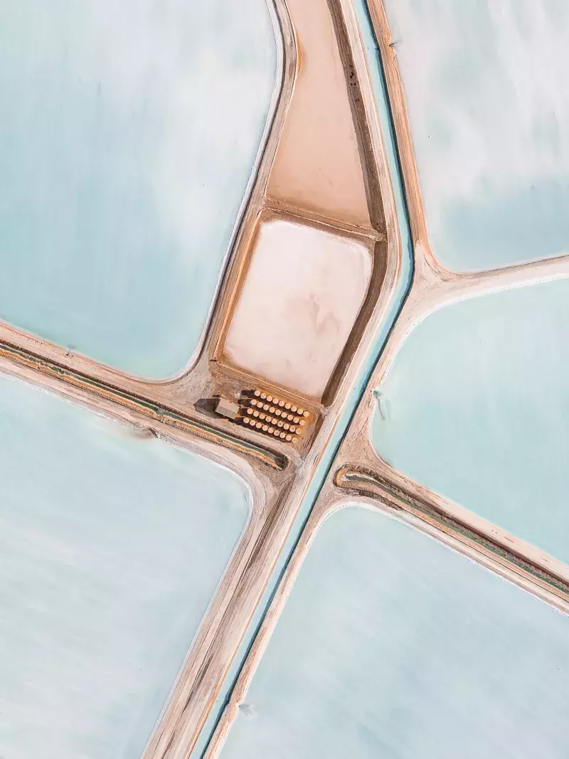 Capturing stunning salt production sites in Western Australia - Aerial Photography
