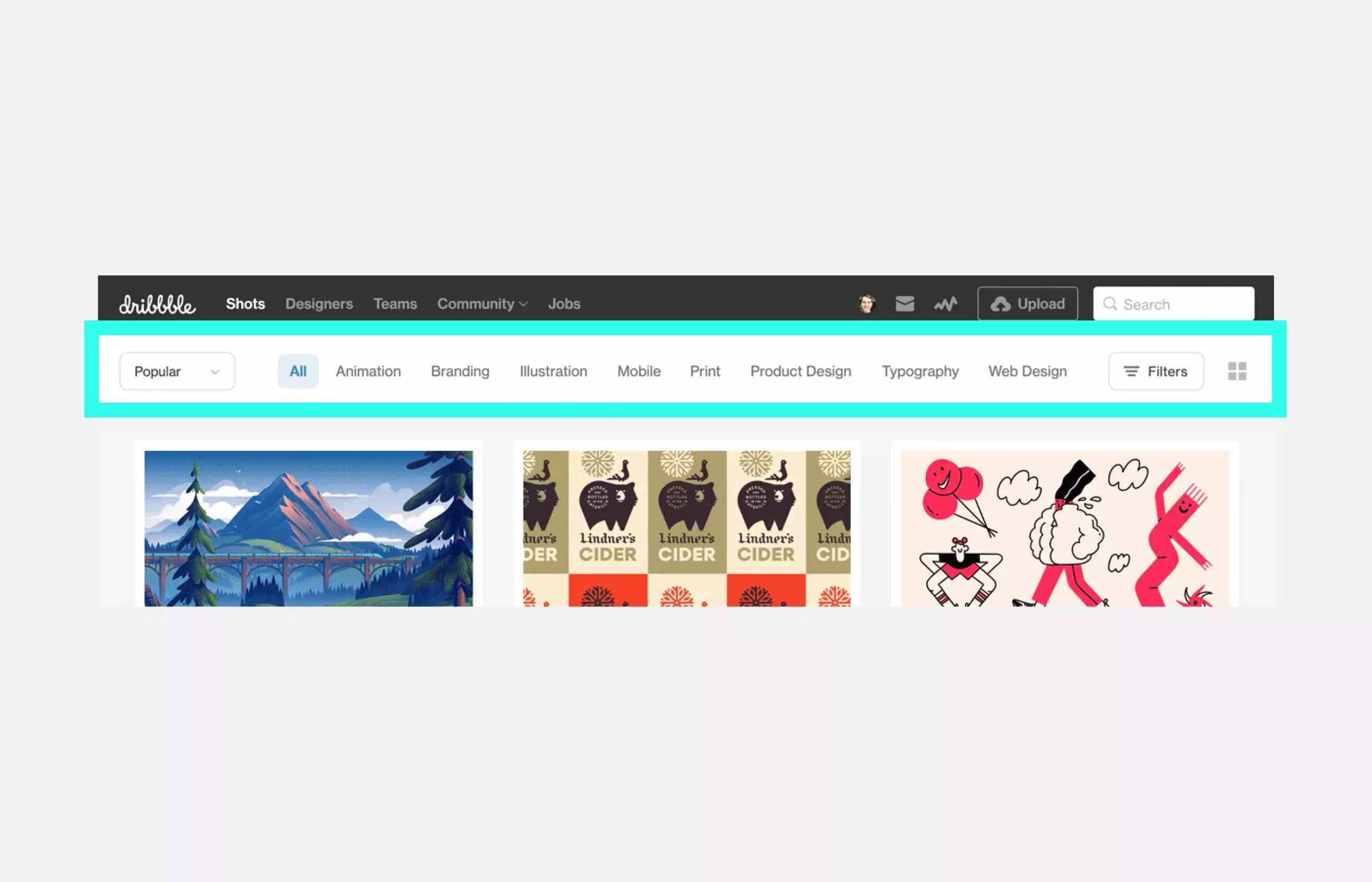 Fresh from Dribbble: Introducing a new browsing navigation and more