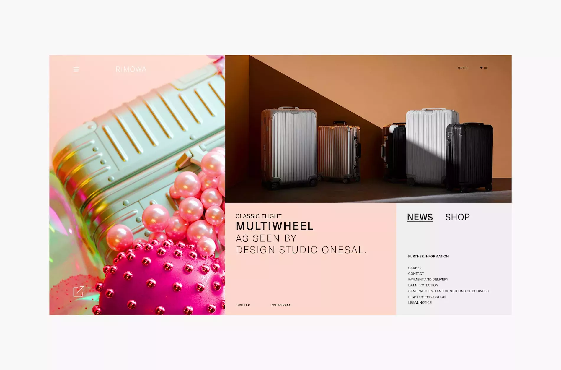 Elegant Web Design and App Design for Rimowa