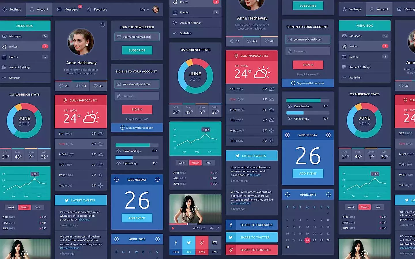 Flat Design UI Components