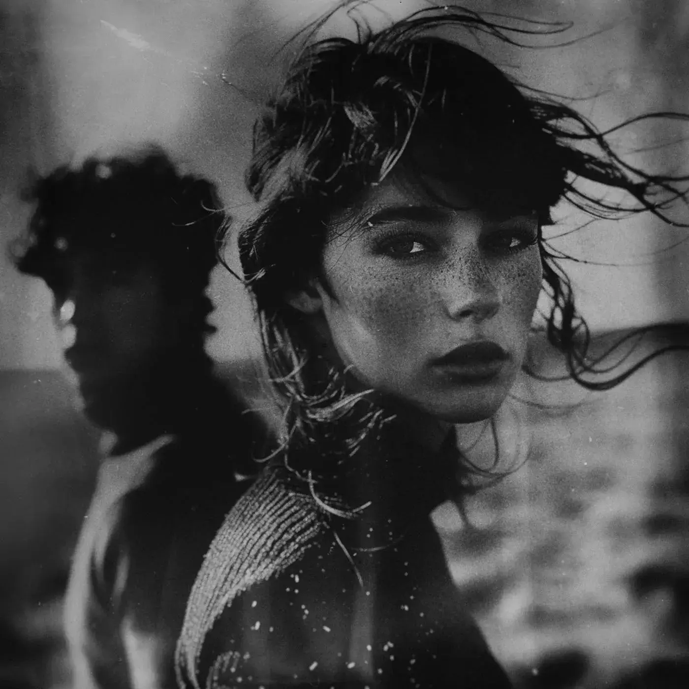 black and white portrait photography analog — Leonardo Bandinelli, deep shadow and visible grain