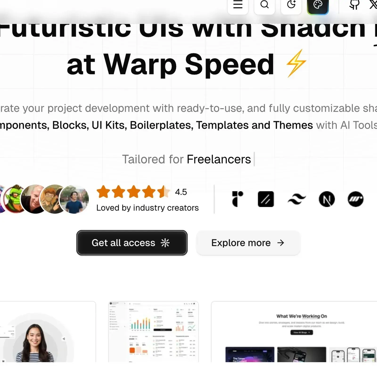shadcn UI components - shadcn/studio visual design toolkit hero