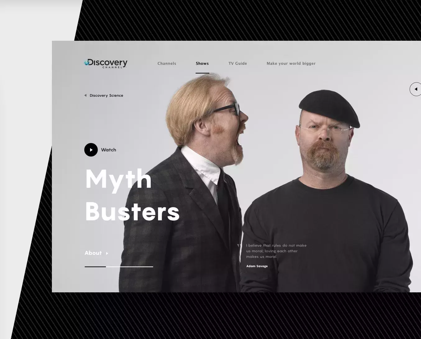 Bold Web Design Concept for Discovery Channel