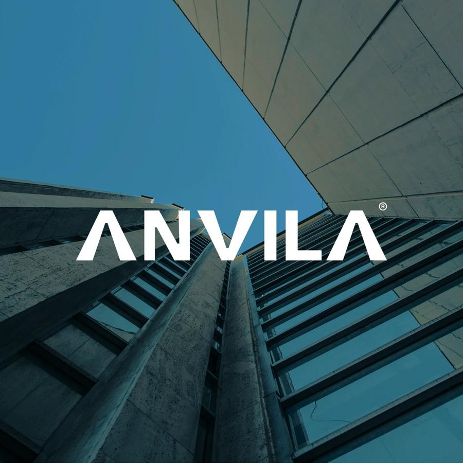 architecture brand identity design Anvila wordmark A and V structural geometry