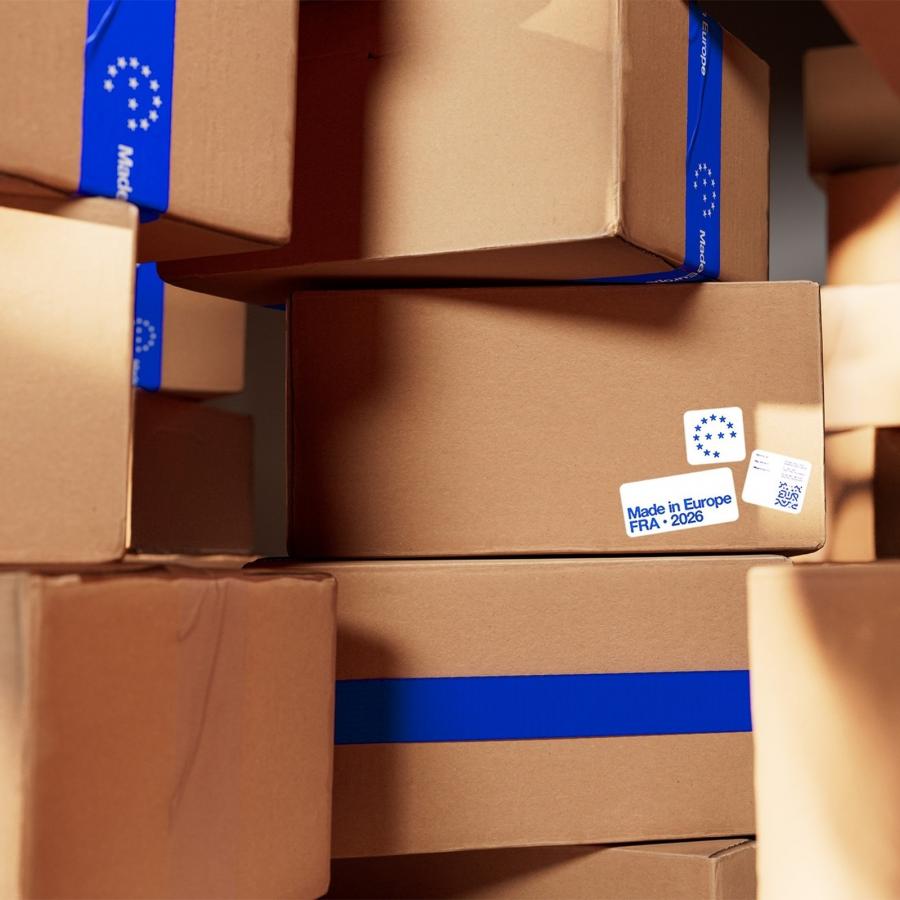 Made in Europe brand identity design by DADA Projects - certification mark overview